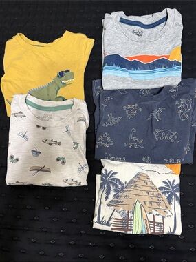 Gray Wave Graphic Short Sleeve Tee for Kids